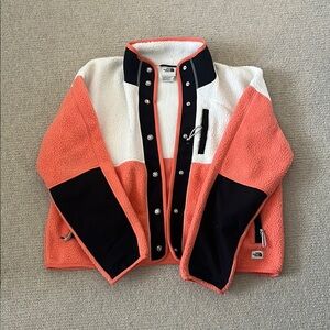 The North Face Pink and White Puffer Jacket